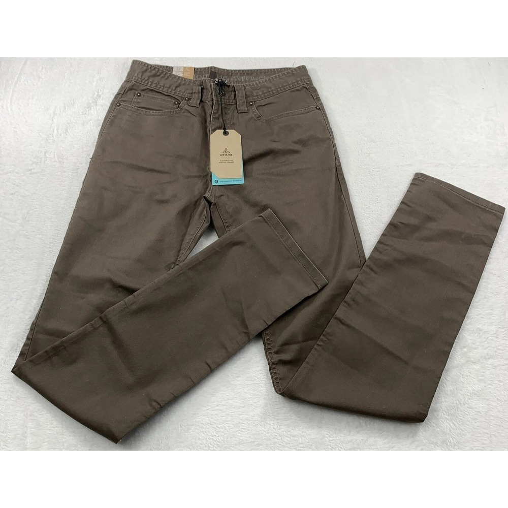 Prana Born‎ From The Experience Men's Casual Chino Pants SIim Fit 28x34 Brown